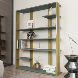 Decorotika Jeni Green and Gold 7 Tier Bookcase