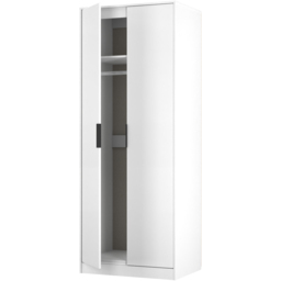 Crowndale Hong Kong 2 Door Matt White Tall Wardrobe Ready Assembled - thumbnail 3