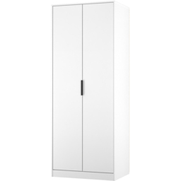 Crowndale Hong Kong 2 Door Matt White Tall Wardrobe Ready Assembled - thumbnail 2