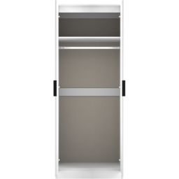 Crowndale Hong Kong 2 Door Matt White Tall Wardrobe Ready Assembled - thumbnail 4