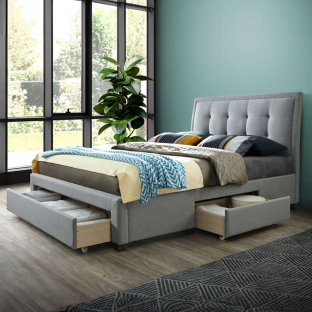 Shelby Grey King Size Bed Frame - image 1