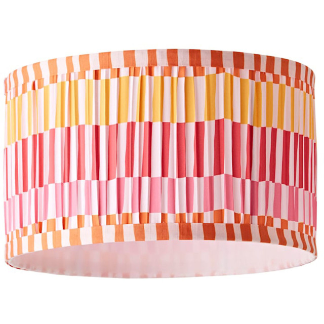 ValueLights Rae Multicolour Stripe Pleated Ceiling Drum Lamp Shade Small - image 1