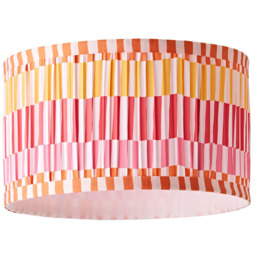 ValueLights Rae Multicolour Stripe Pleated Ceiling Drum Lamp Shade Small