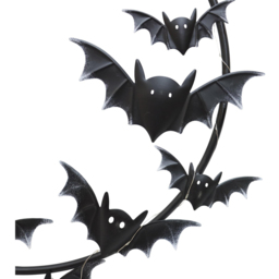 Round LED Bat Wall Plaque Black - thumbnail 3