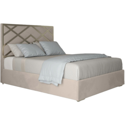 Mayfair Silver Single Velvet Upholstered Metal Bed Frame with Panelled Headboard - thumbnail 2