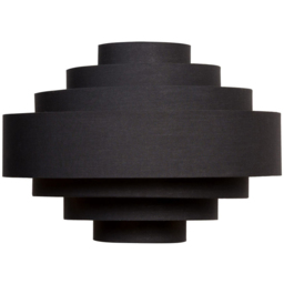 ValueLights Sette 7 Layer Fabric Black with Gold Inner Pendant Shade 45cm