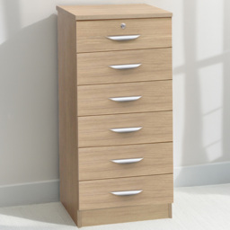 R White Cabinets Brown 6 Drawer Chest of Drawers - thumbnail 1