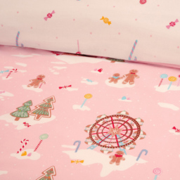 Gingerbread Fairground Duvet Set Pink King - thumbnail 4