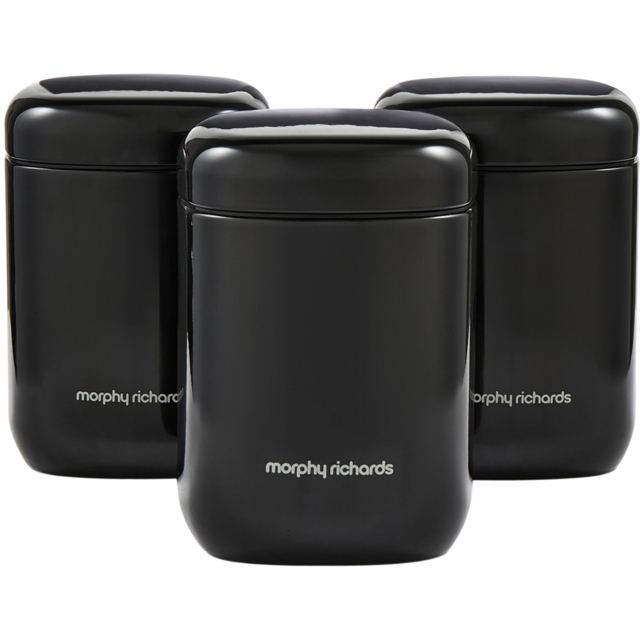 Morphy Richards Black Small Storage Canisters Set 1.3L 3 Pack - image 1