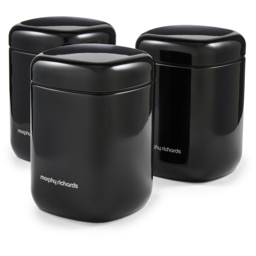 Morphy Richards Black Small Storage Canisters Set 1.3L 3 Pack - thumbnail 3