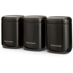 Morphy Richards Black Small Storage Canisters Set 1.3L 3 Pack - thumbnail 4