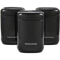 Morphy Richards Black Small Storage Canisters Set 1.3L 3 Pack - thumbnail 1