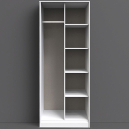 Crowndale Diamond Ready Assembled Matt Indigo and White Tall Open Wardrobe - thumbnail 1