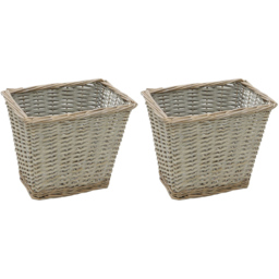 JVL 4 Piece Arianna Grey Rectangular Willow Laundry and Waste Paper Basket Set - thumbnail 4