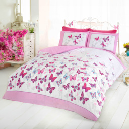 Rapport Home Flutter King Size Pink Duvet Set