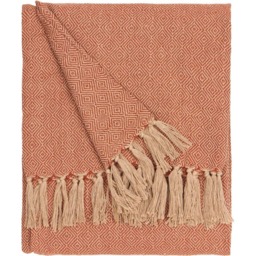 Furn Dessa Geometric Orange Woven Throw 130 x 180cm