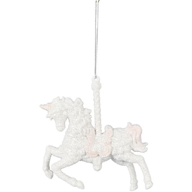 Blushing Glitter Carousel Decoration - image 1