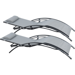 Outdoor Living Bali Set of 2 Grey Sun Loungers - thumbnail 4