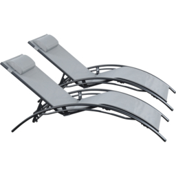 Outdoor Living Bali Set of 2 Grey Sun Loungers - thumbnail 3