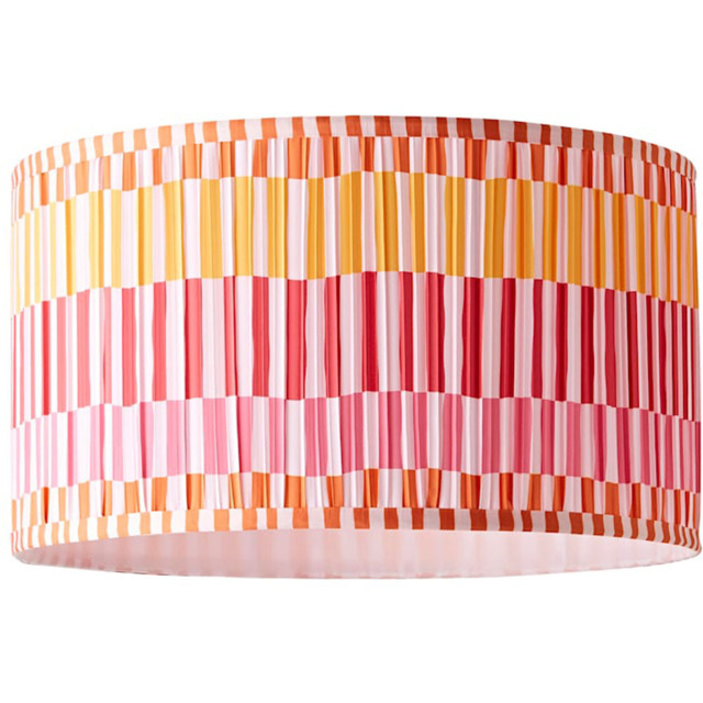 ValueLights Rae Multicolour Stripe Pleated Ceiling Drum Lamp Shade Large - image 1