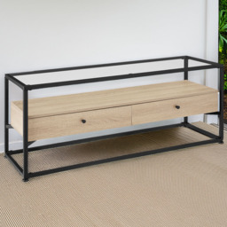 tectake 2 Drawer Single Shelf Sonoma Oak Light Wood Maidenhead Sideboard