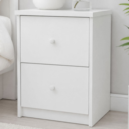 Core Products Erin White Finish 2 Drawer Bedside Cabinet