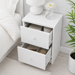 Core Products Erin White Finish 2 Drawer Bedside Cabinet - thumbnail 4