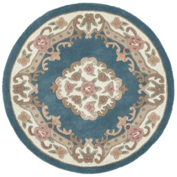 Origins Shensi Blue Wool Round Rug 120cm - thumbnail 1