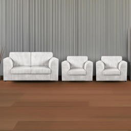 Luxor 4 Seater Silver Jumbo Cord Sofa Set with Full Back