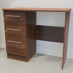 Crowndale Sherwood Noche Walnut 3 Drawer Vanity Desk