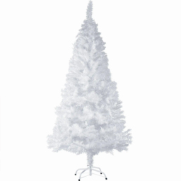 tectake White Artificial Christmas Tree with Metal Stand 6ft