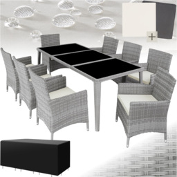 tectake Menorca 8 Seater Light Grey Garden Dining Table - thumbnail 2