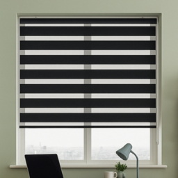 New Edge Blinds Day and Night Black Zebra Roller Blind 140cm