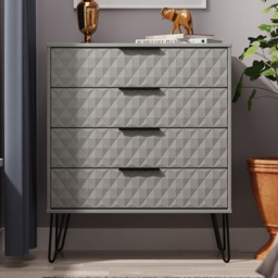 Crowndale Harlequin 4 Drawer Dusk Grey Chest of Drawers Ready Assembled - thumbnail 1
