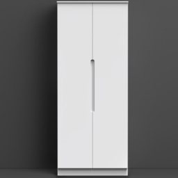 Crowndale Milan 2 Door Gloss White Tall Double Wardrobe