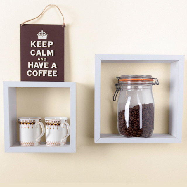 Core Products Hudson Set of 2 Matt White Wall Cubes - image 1