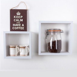 Core Products Hudson Set of 2 Matt White Wall Cubes - thumbnail 3