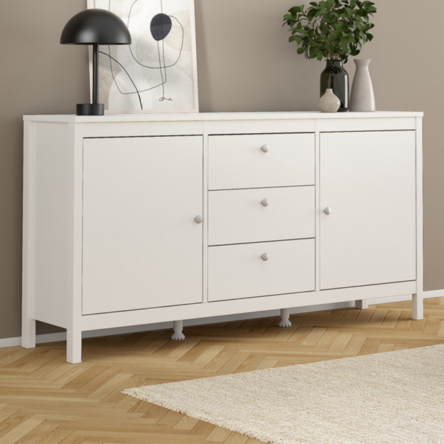 Florence Madrid 2 Door 3 Drawer White Sideboard - image 1