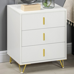 Portland 3 Drawer White Chest of Drawers - thumbnail 1