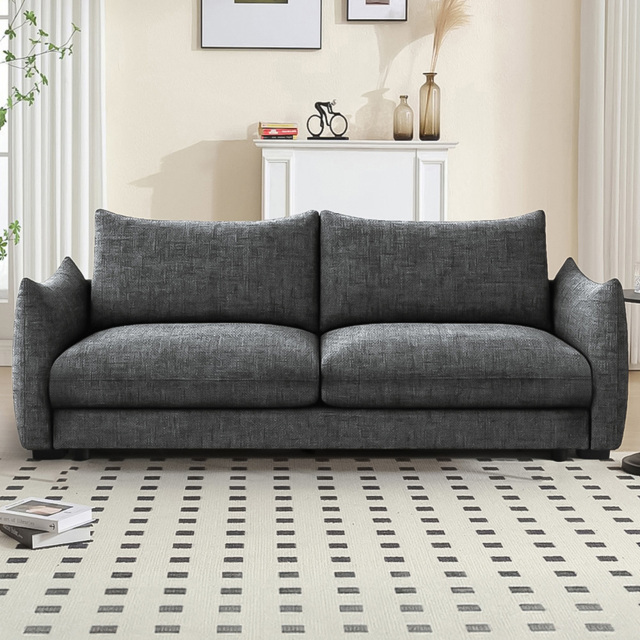 Bronte 3 Seater Grey Fabric Sofa Bed - image 1