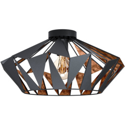 EGLO Carlton 6 Black and Copper Ceiling Light
