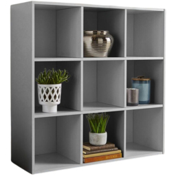 Home Source Grey 9 Cube Storage Shelf Unit - thumbnail 2