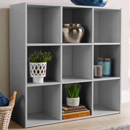 Home Source Grey 9 Cube Storage Shelf Unit