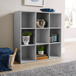 Home Source Grey 9 Cube Storage Shelf Unit - thumbnail 4