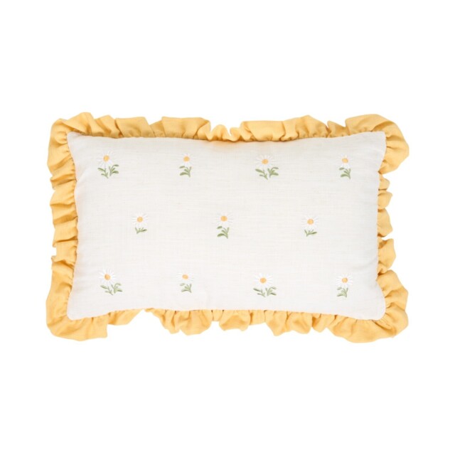 Daisy Frill Cushion Yellow - image 1