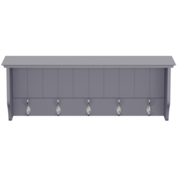 Homebase Grey Bevelled Coat Shelf with 5 Double Hooks - thumbnail 3