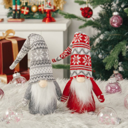 Living and Home Plush Santa Gnome Christmas Decoration Ornament 2 Pack - thumbnail 2