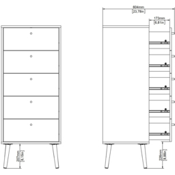 Florence Cumbria 5 Drawer White Chest of Drawers - thumbnail 4