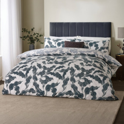 Hoem Lauro Blue Printed Double Reversible Duvet Set