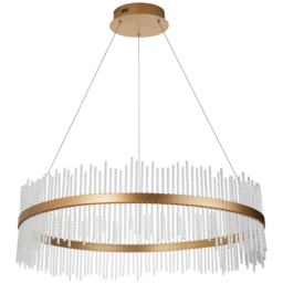 Merano Trapani Clear Glass Brushed Gold Plate Pendant Light